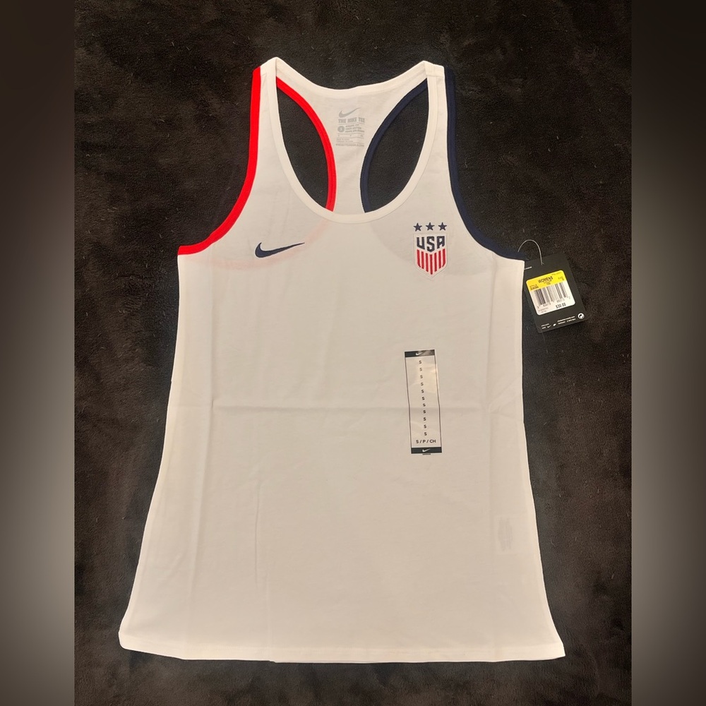 Nike Women's Olympic White and Blue Tank Top - Picture 5 of 6